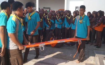 Pramuka SMA Negeri 1 Jepon Menimba Ilmu Penanganan Bencana Alam Bersama Tim TRC BPBD Blora